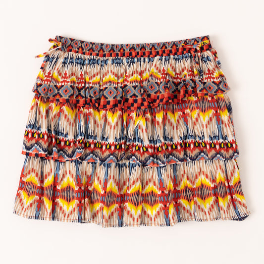 Batik Tiered Side Tie Skirt